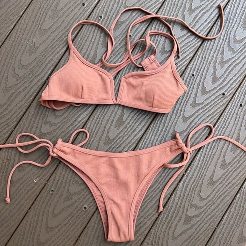 Zaful terracotta string bikini SZ 4